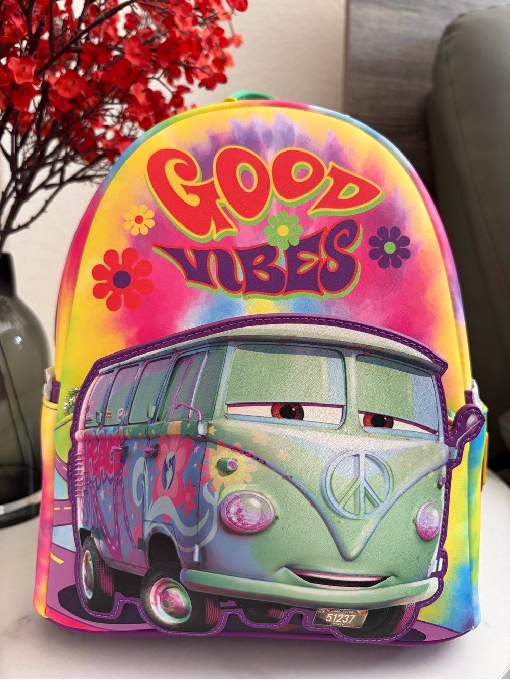 NWT Loungefly Disney Pixar Cars Fillmore Good Vibes Mini Backpack Exclusive